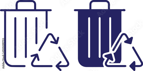 trash can, recycling bin, waste management, environment, sustainability, icons