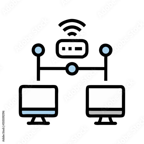 Remote Network Connection Icon – Wireless Access, Internet Link Symbol
