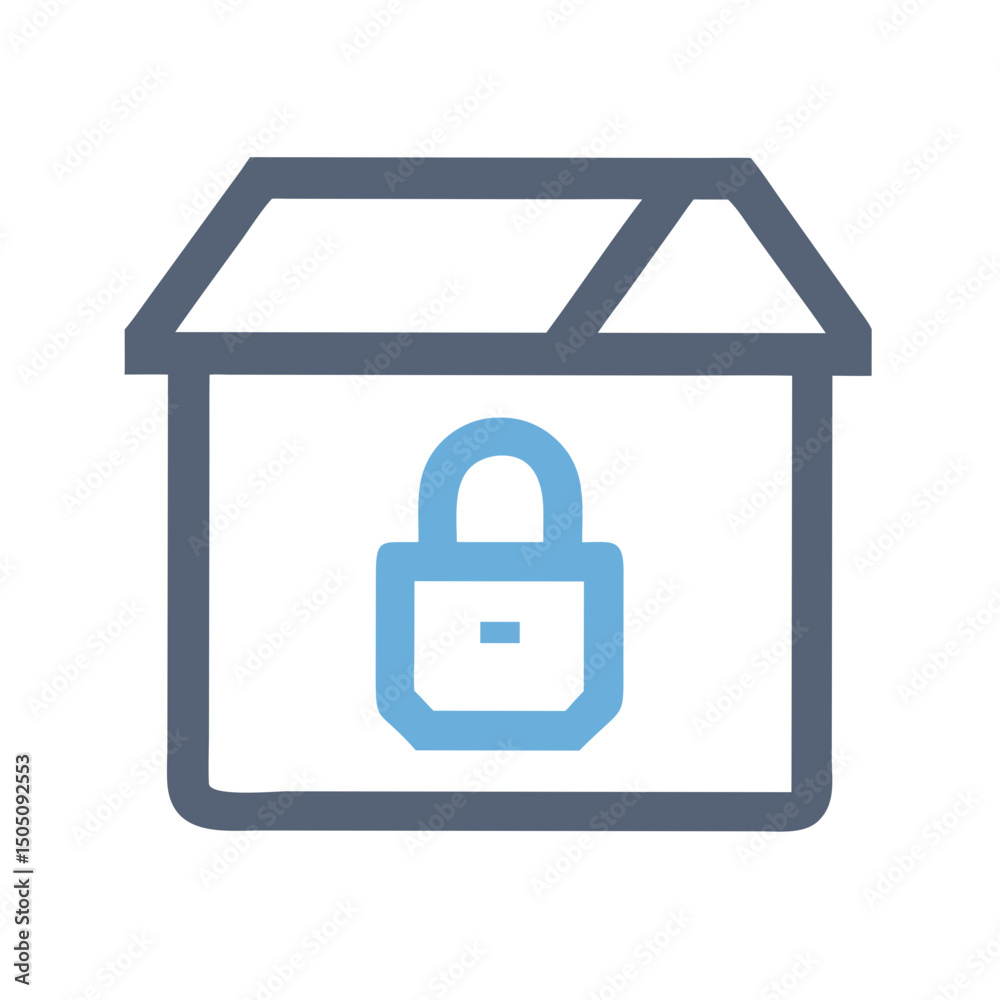 Secure Shipping Box Icon – Delivery Protection, Safe Package Symbol Secure Shipping Box Icon – Delivery Protection, Safe Package Symbol