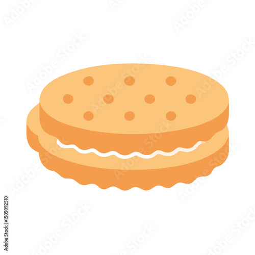  Sandwich Cookies Icon – Sweet Snack, Cream-Filled Biscuit Symbol