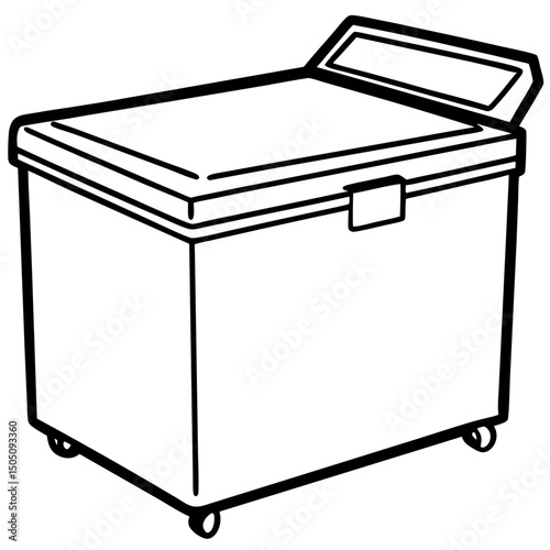 metal trash can