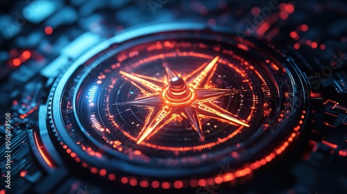 Wallpaper Mural A digital wind compass glowing with futuristic energy  Torontodigital.ca