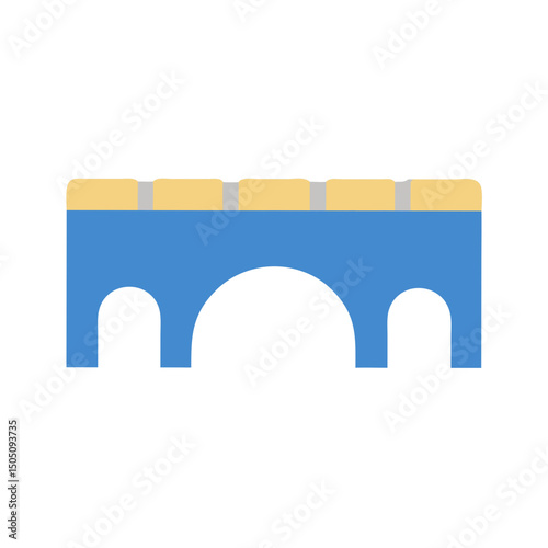 Stone Arch Bridge Icon – Historic Architecture Symbol, Classic Bridge Design