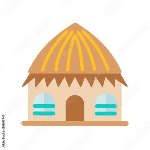 Straw Hut or Tribal House Icon – Traditional Shelter Symbol, Indigenous Dwelling Concept