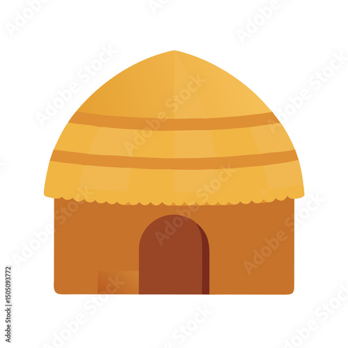 Straw Hut or Tribal House Icon – Traditional Shelter Symbol, Indigenous Dwelling Concept