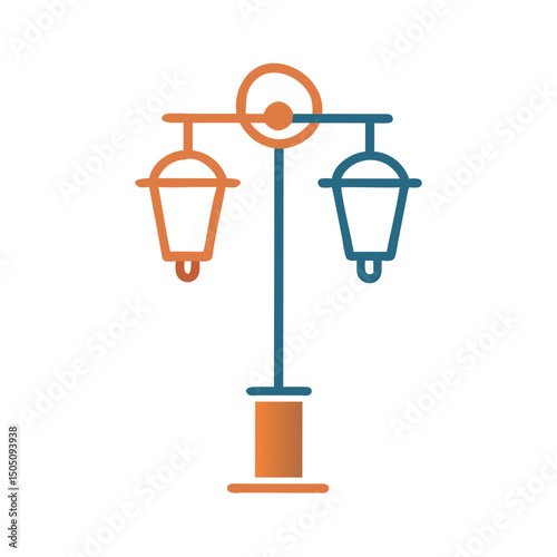 Street Light Lamp Icon – Urban Lighting Symbol, Public Illumination Concept