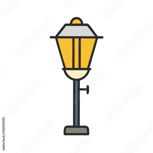 Street Light Lamp Icon – Urban Lighting Symbol, Public Illumination Concept