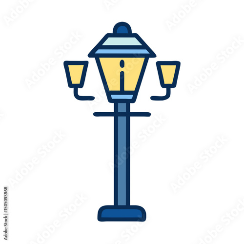 Street Light Lamp Icon – Urban Lighting Symbol, Public Illumination Concept