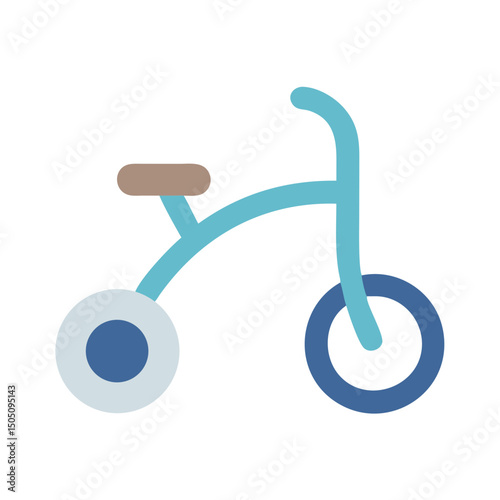 Tricycle Ride Icon – Kids Bicycle, Three-Wheel Bike, Child Transport Symbol