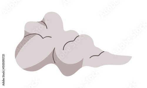 Smoke cloud comic set. Comic smoke flows, dust, smog and smoke steaming cloud silhouettes hand drawn illustration isolate on white .