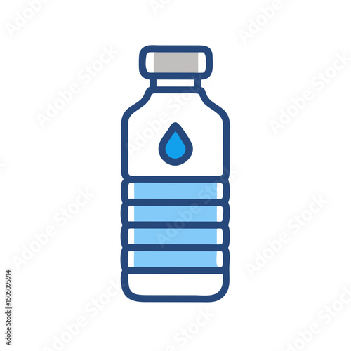 Water Bottle Icon – Hydration, Fitness, and Reusable Drink Container Symbol