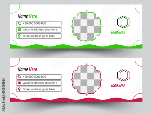 et of modern email signature design, modern creative email signature design, Corporate mail business email signature banner, Email signature bundle.
