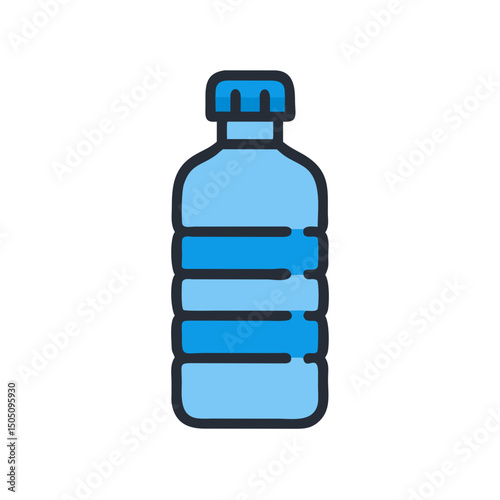 Water Bottle Icon – Hydration, Fitness, and Reusable Drink Container Symbol