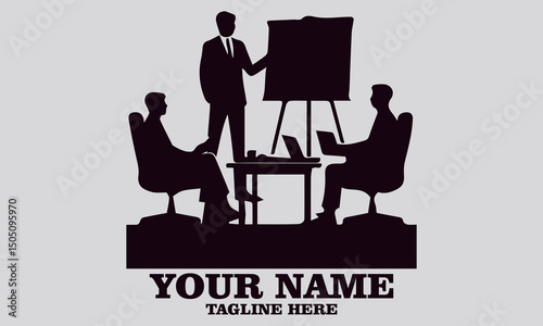 interview hiring concept vector illustration. Business training vector illustration, courses vector illustration, office life vector illustration, meeting vector illustration and vector logo design