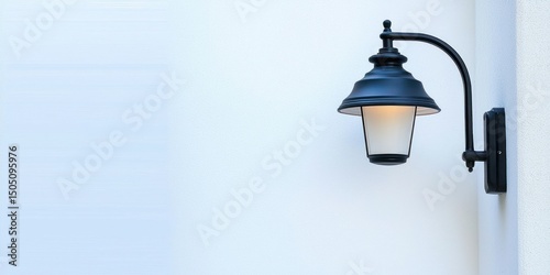 Adjustable arm outdoor wall lamp for porch on white background