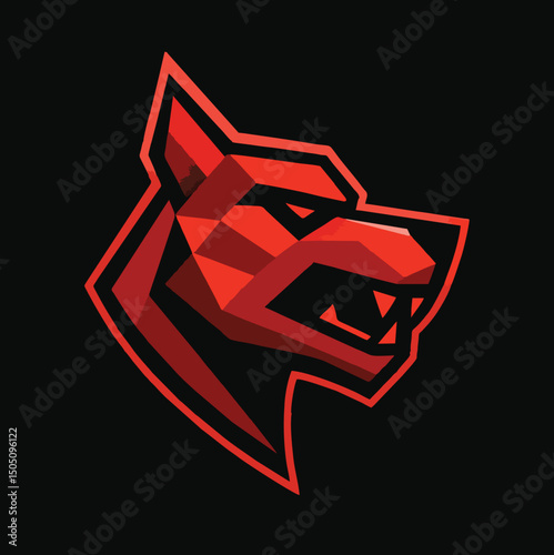 A bold and stylish vector illustration of a wild animal head logo with sharp fur details and an aggressive expression. Perfect for gaming logos, esports branding, sports team mascots, and animal-theme
