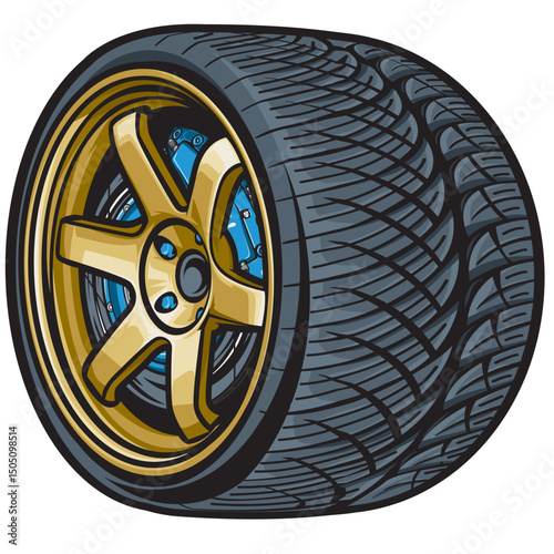 car wheel isolated on white