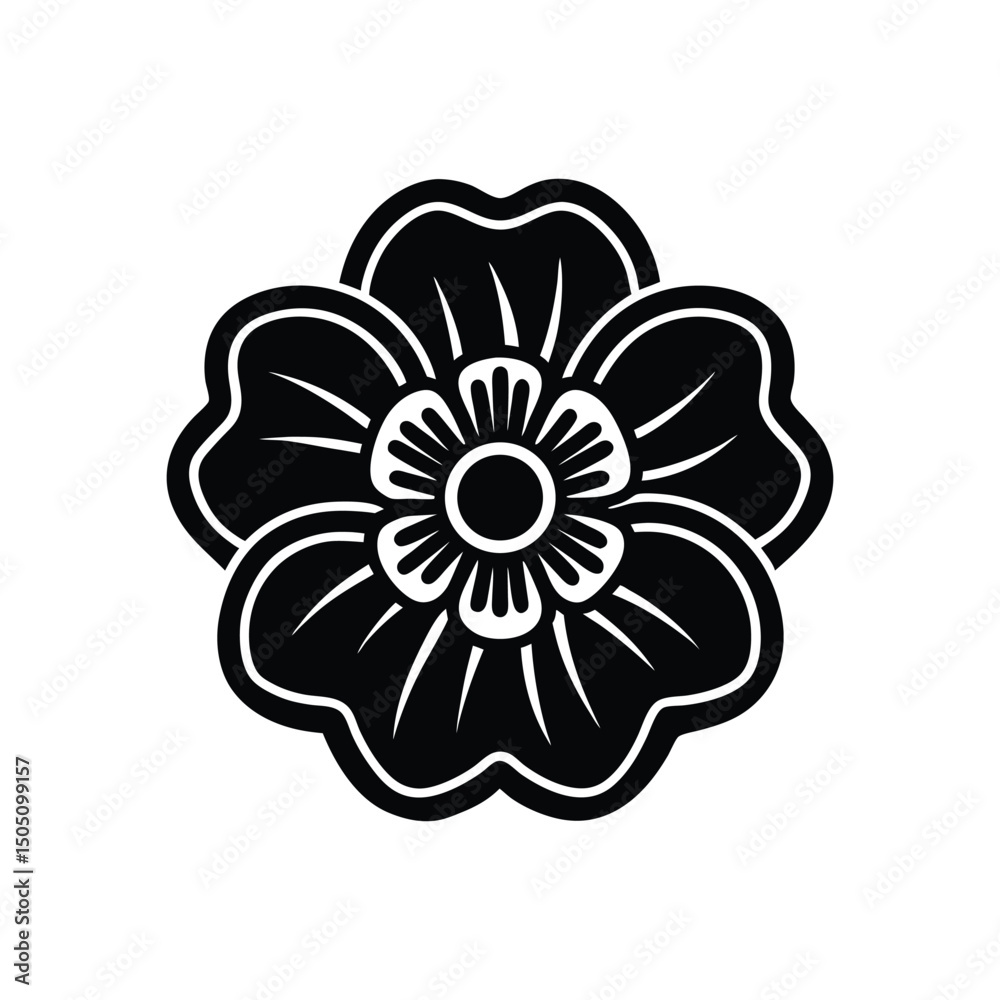 Poppy flower logo vector illustration isolated on white background Poppy flower logo vector illustration isolated on white background
