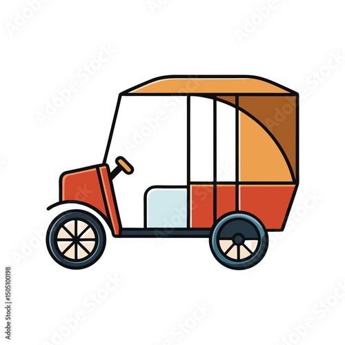 rickshaw logo vector illustration isolated on white background