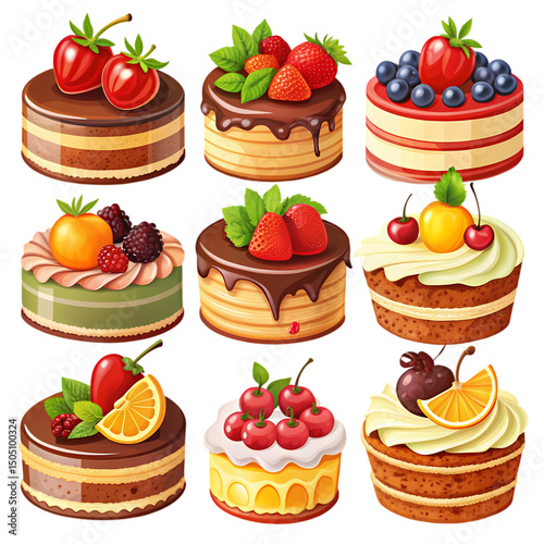 Mini Cakes: Delicious Fruit & Chocolate Dessert Images