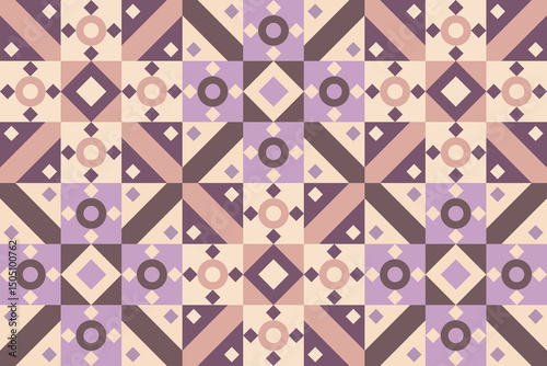 Geometric mosaic tile pattern design.