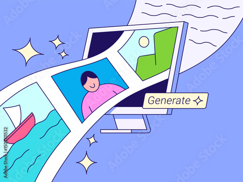 Futuristic Artificial Intelligence Technology, Generated Content Using AI