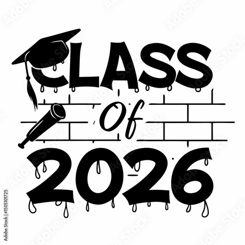 Graffiti-Style Class of 2026 Vector Design