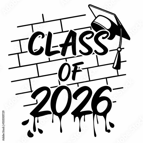 Graffiti-Style Class of 2026 Vector Design