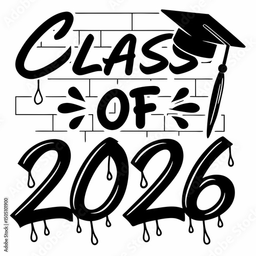 Graffiti-Style Class of 2026 Vector Design