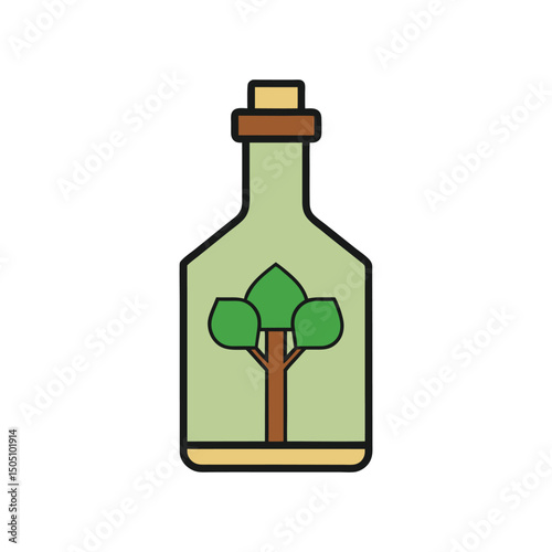 Tree bottle logo vector illustration isolated on white background