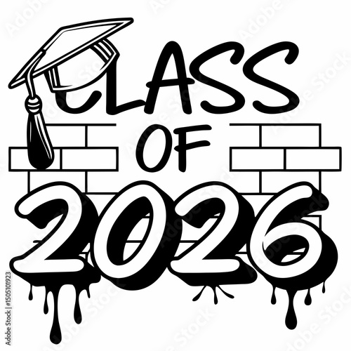 Graffiti-Style Class of 2026 Vector Design