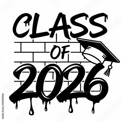 Graffiti-Style Class of 2026 Vector Design
