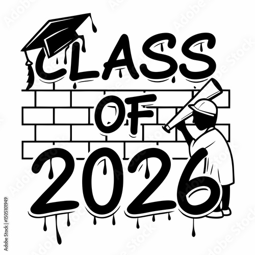 Graffiti-Style Class of 2026 Vector Design