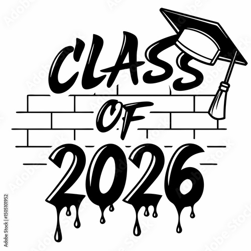 Graffiti-Style Class of 2026 Vector Design