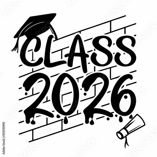 Graffiti-Style Class of 2026 Vector Design