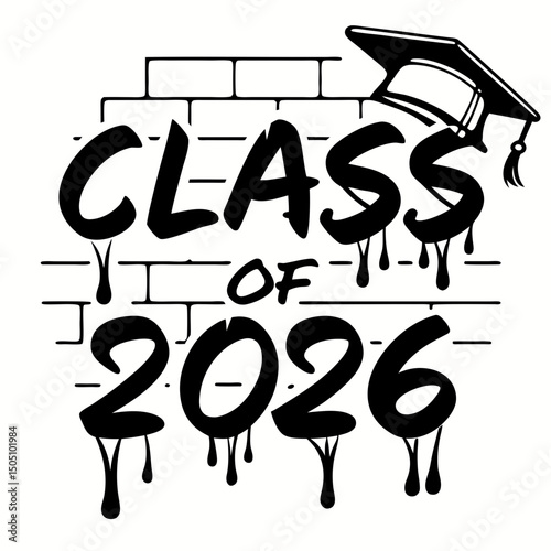 Graffiti-Style Class of 2026 Vector Design