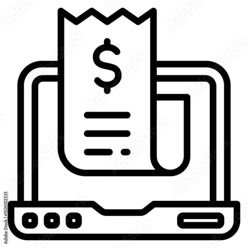 Online Invoice line icon