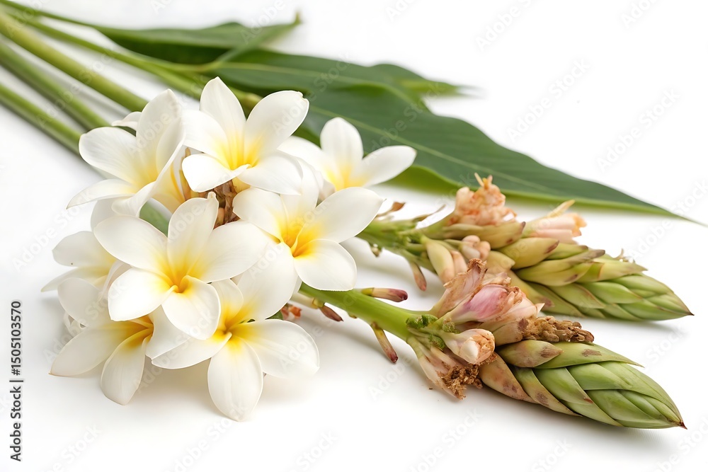 Obraz premium Bunch of white flowers with yellow centers