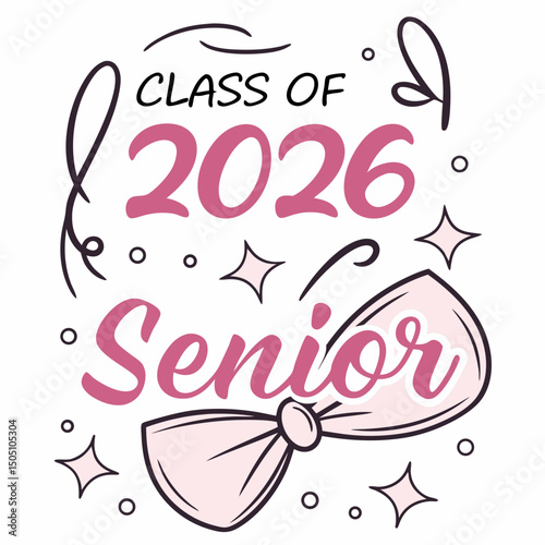 Pink Senior Class of 2026 phic Illustration