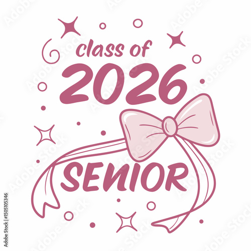 Pink Senior Class of 2026 phic Illustration