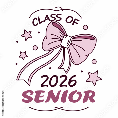 Pink Senior Class of 2026 phic Illustration