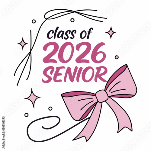 Pink Senior Class of 2026 phic Illustration