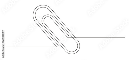 continuous one line art of paperclip icon. this icon is for printing banner or stationery store

