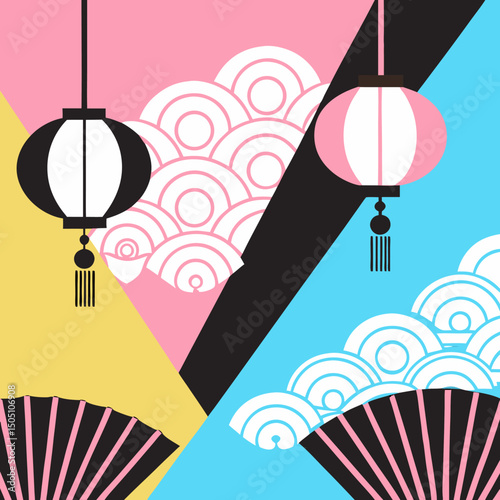 vector illustration of an abstract background with a bird