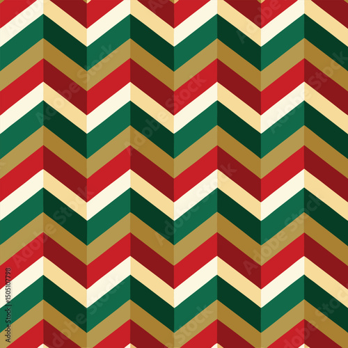 Pattern seamless chevron abstract wave background stripe gold luxury color and line. Geometric line vector. Christmas background.