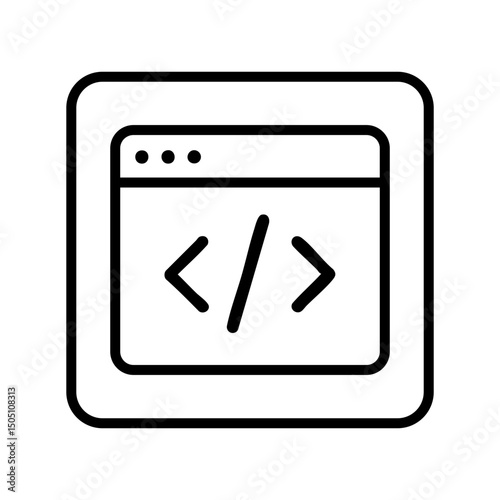 Web Development Interface with Code Symbol