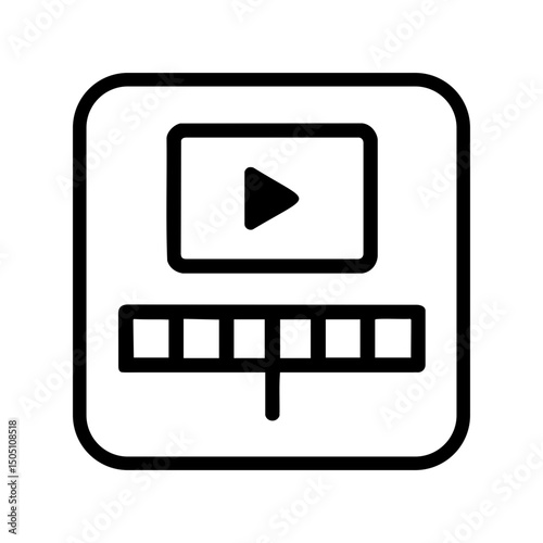 Video Editing Icon with Timeline and Play Button