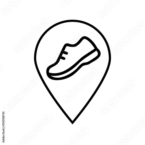Fitness Tracking Location Icon with Running Shoe