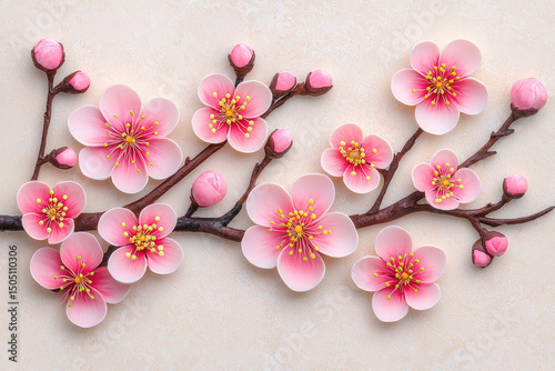Wallpaper Mural Delicate cherry blossom arrangement floral art indoor craft display springtime inspiration close-up view nature's elegance in creative design Torontodigital.ca
