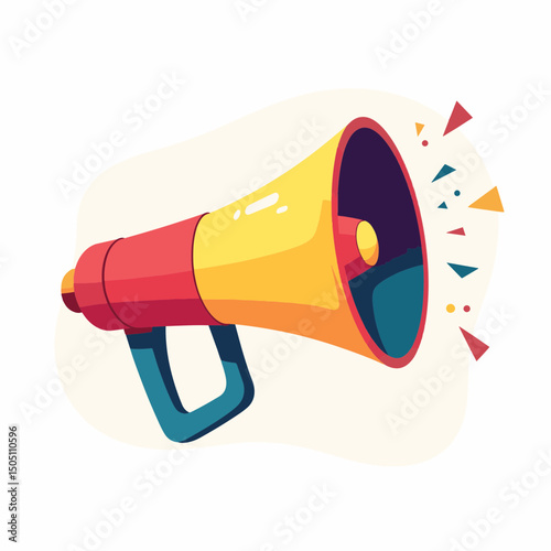 Bold megaphone symbolizing diversity with colorful accents, inclusivity